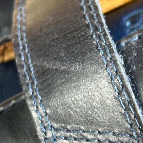 Dr Comfort Annie Womens Navy Leather Lycra Hook and Loop Comfort Shoes Size 6.5W - Picture 4 of 12